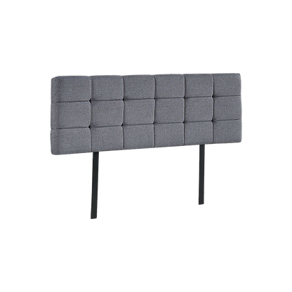 Stylish Linen Fabric Queen Bed Deluxe Headboard - Grey