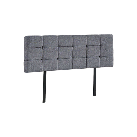 Stylish Linen Fabric Queen Bed Deluxe Headboard - Grey