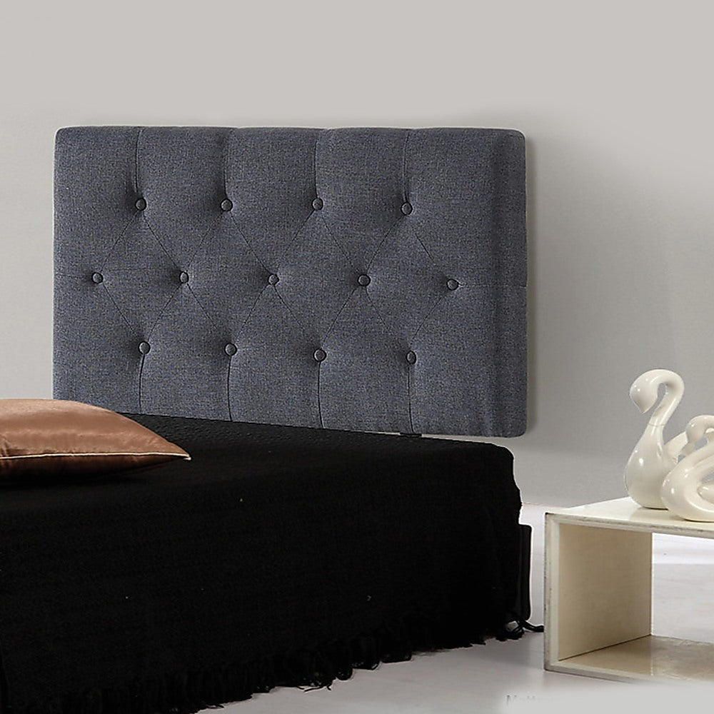 Modern Linen Fabric Single Bed Deluxe Headboard - Grey