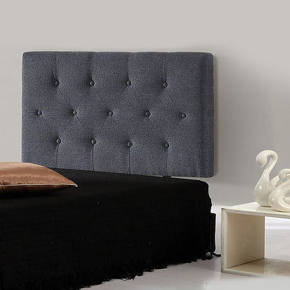 Modern Linen Fabric Single Bed Deluxe Headboard - Grey