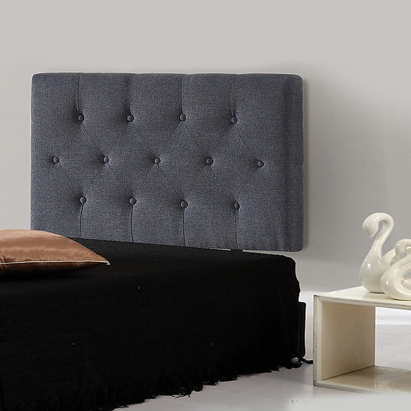  Modern Linen Fabric Single Bed Deluxe Headboard - Grey