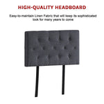 Modern Linen Fabric Single Bed Deluxe Headboard - Grey