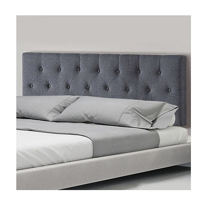 Cozy Linen Fabric Double Bed Deluxe Headboard - Grey