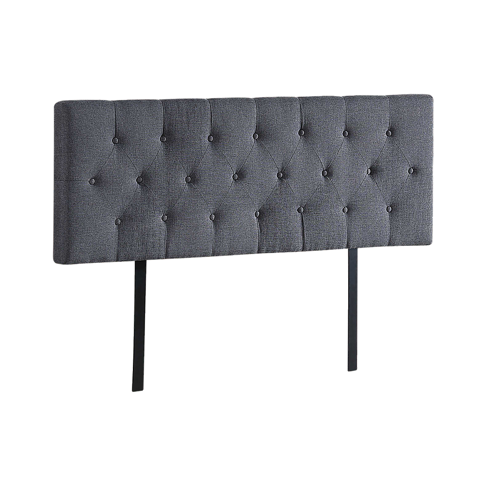 Sleek Linen Fabric Queen Bed Deluxe Headboard - Grey
