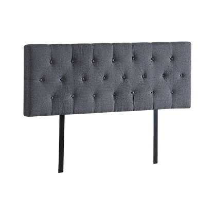 Sleek Linen Fabric Queen Bed Deluxe Headboard - Grey