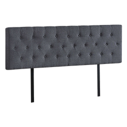 Royal Linen Fabric King Bed Deluxe Headboard - Grey