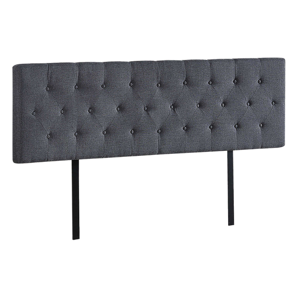 Royal Linen Fabric King Bed Deluxe Headboard - Grey