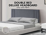 Linen Fabric Double Bed Deluxe Headboard Bedhead Grey