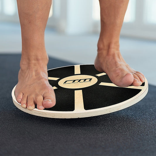 Heavy Duty 15.5" Wooden Balance Board With Non-Slip Pad Fitness