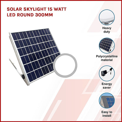 Solar Skylight 15 Watt LED Round 300mm