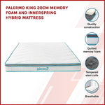 H&L King 20cm Memory Foam and Innerspring Hybrid Mattress
