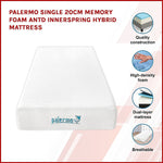 Single 25Cm Gel Memory Foam Mattress - Dual-Layered