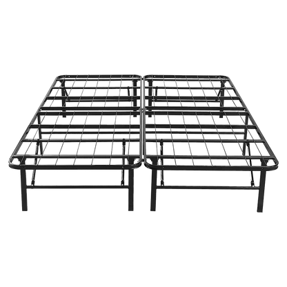 Queen Folding Metal Bed Frame Storage Platform Mattress Base