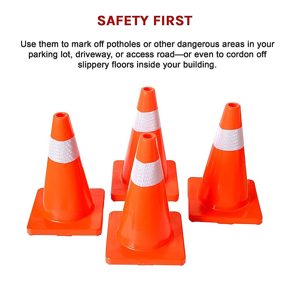4Pcs 45Cm Road Traffic Cones Reflective Overlap Parking
