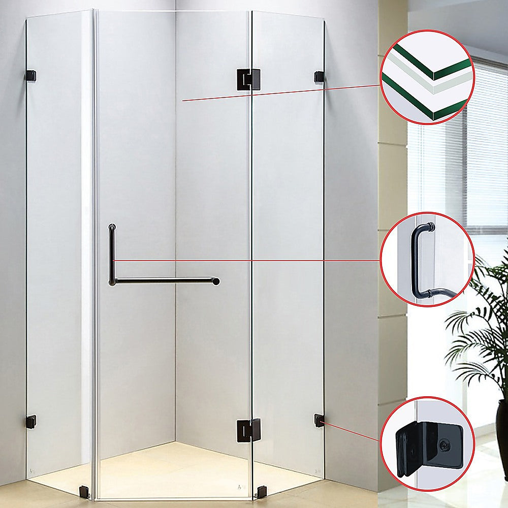 900 X 900Mm Frameless Glass Shower Screen