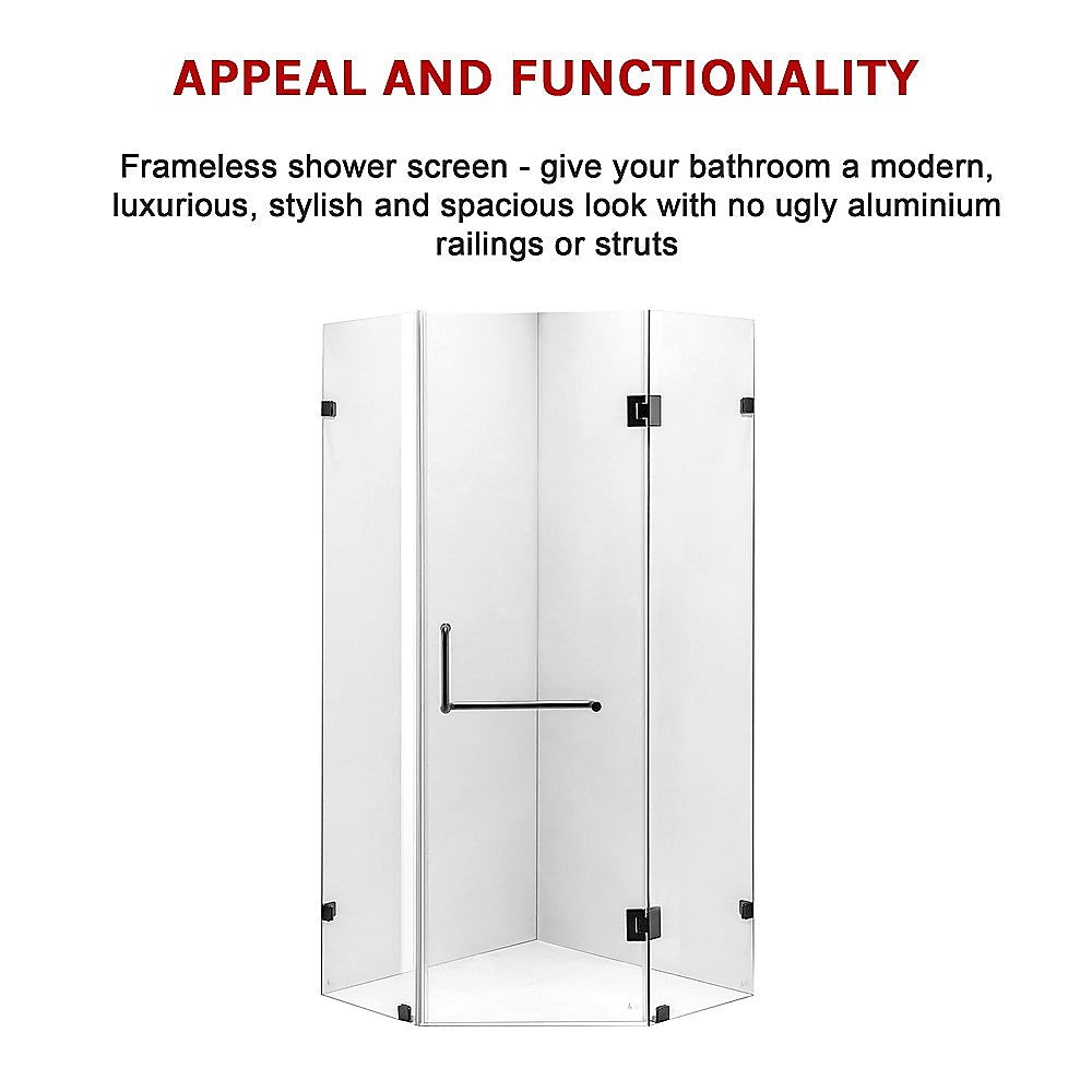 900 X 900Mm Frameless Glass Shower Screen