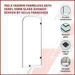700 X 1450Mm Frameless Bath Panel Glass Shower Screen