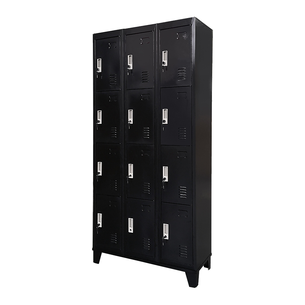 12 Door Locker - Office/Gym - Black - 190×90×36cm