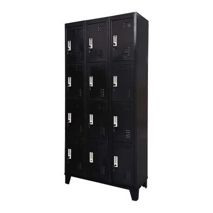 12 Door Locker - Office/Gym - Black - 190×90×36cm