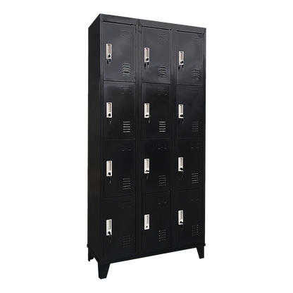 12 Door Locker - Office/Gym - Black - 190×90×36cm