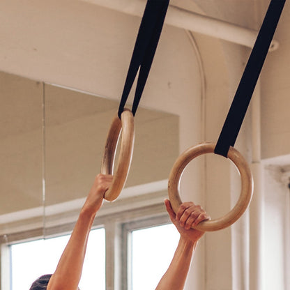 32Mm Wooden Gymnastic Rings Olympic Gym Rings Strength Training