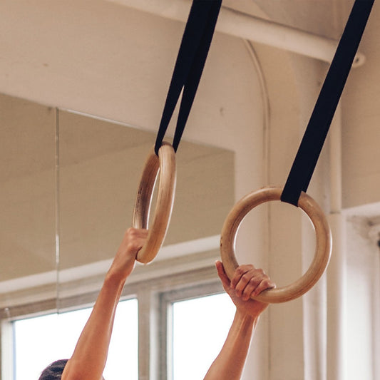 32Mm Wooden Gymnastic Rings Olympic Gym Rings Strength Training