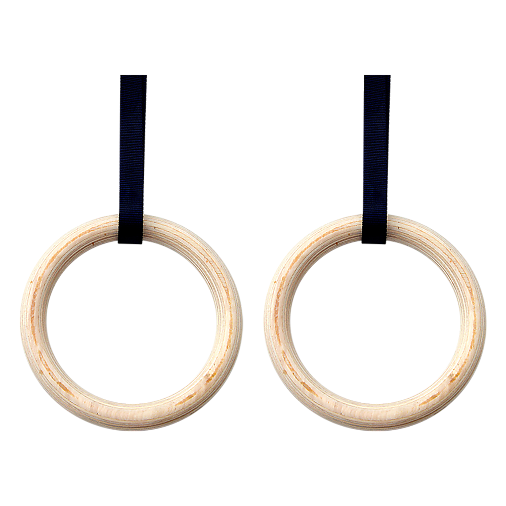 32Mm Wooden Gymnastic Rings Olympic Gym Rings Strength Training