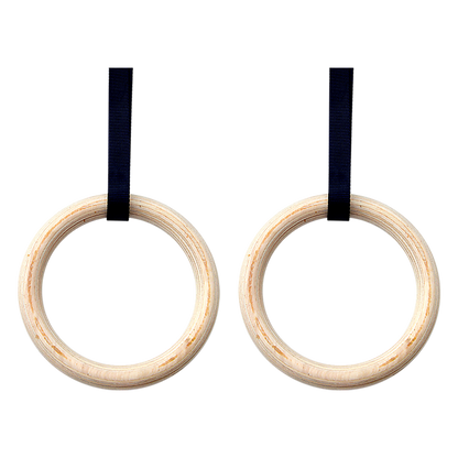 32Mm Wooden Gymnastic Rings Olympic Gym Rings Strength Training
