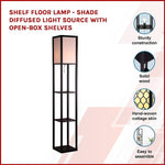 Shelf Floor Lamp - Shade Diffused Light Source With Shelves