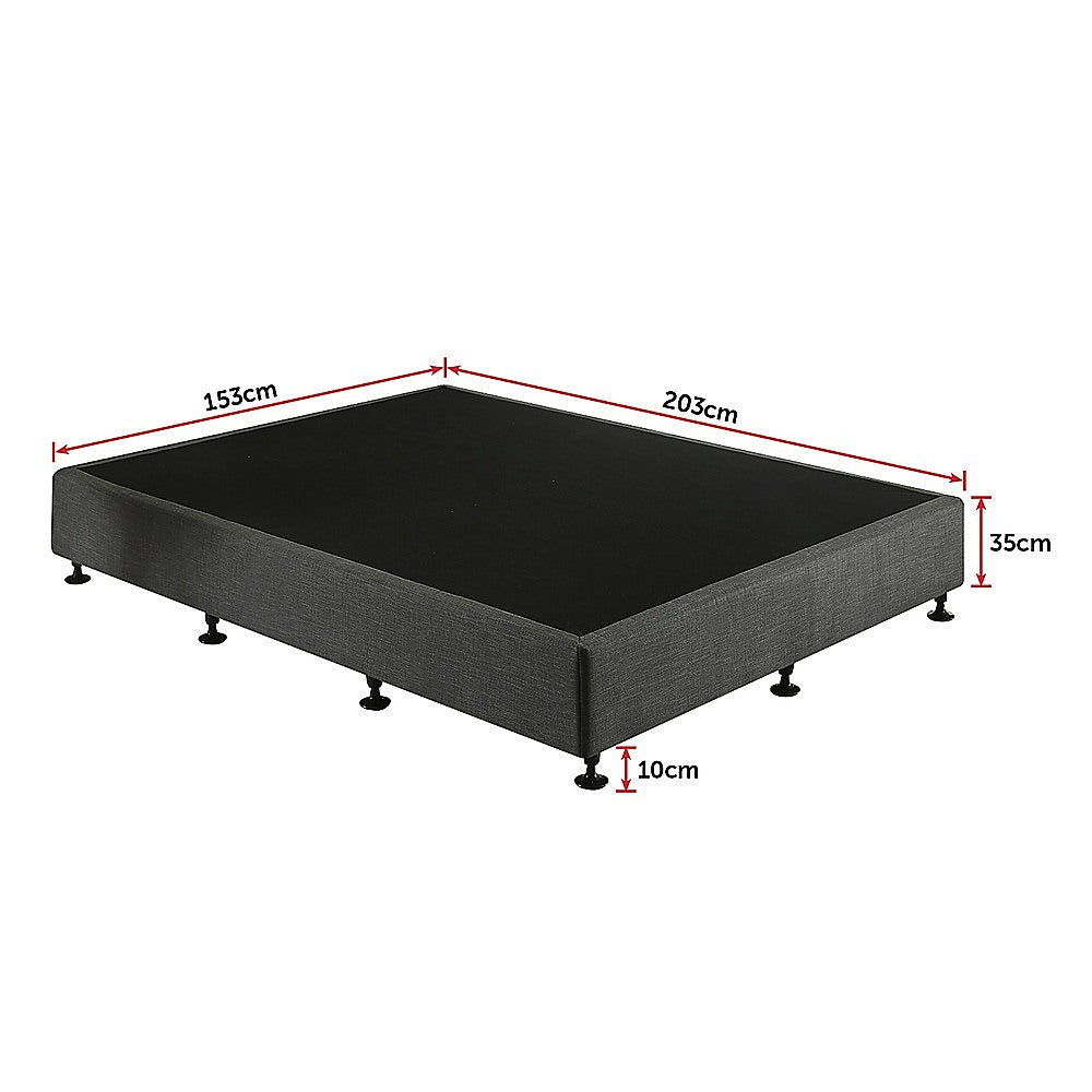 Queen Ensemble Bed Base Platinum Graphite Linen Fabric