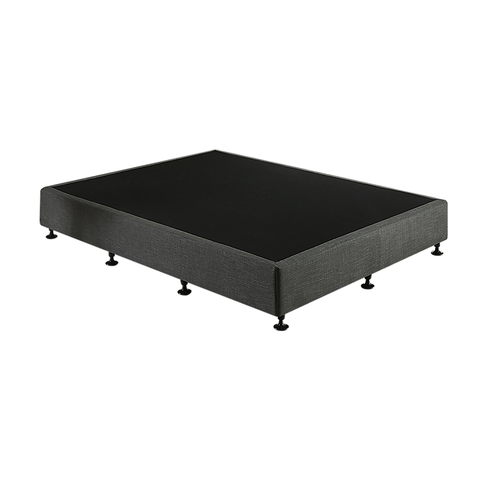 Queen Ensemble Bed Base Platinum Graphite Linen Fabric