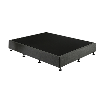 Queen Ensemble Bed Base Platinum Graphite Linen Fabric