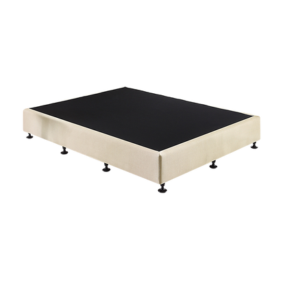 King Single Ensemble Bed Base Platinum Natural Sand Linen Fabric