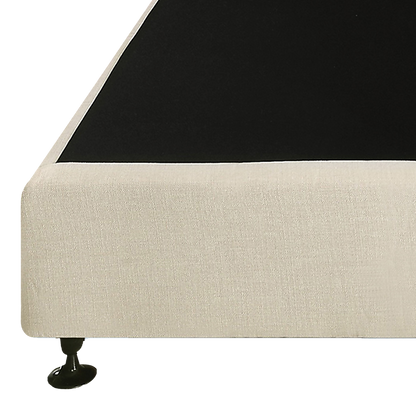King Single Ensemble Bed Base Platinum Natural Sand Linen Fabric