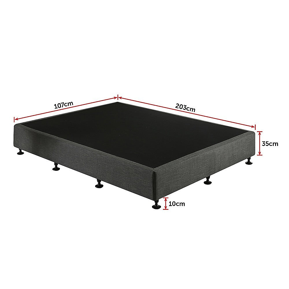 King Single Ensemble Bed Base Platinum Graphite Linen Fabric