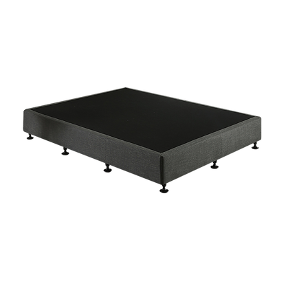 King Single Ensemble Bed Base Platinum Graphite Linen Fabric