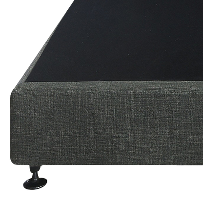 King Single Ensemble Bed Base Platinum Graphite Linen Fabric