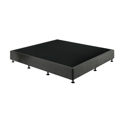 King Ensemble Bed Base Platinum Graphite Linen Fabric