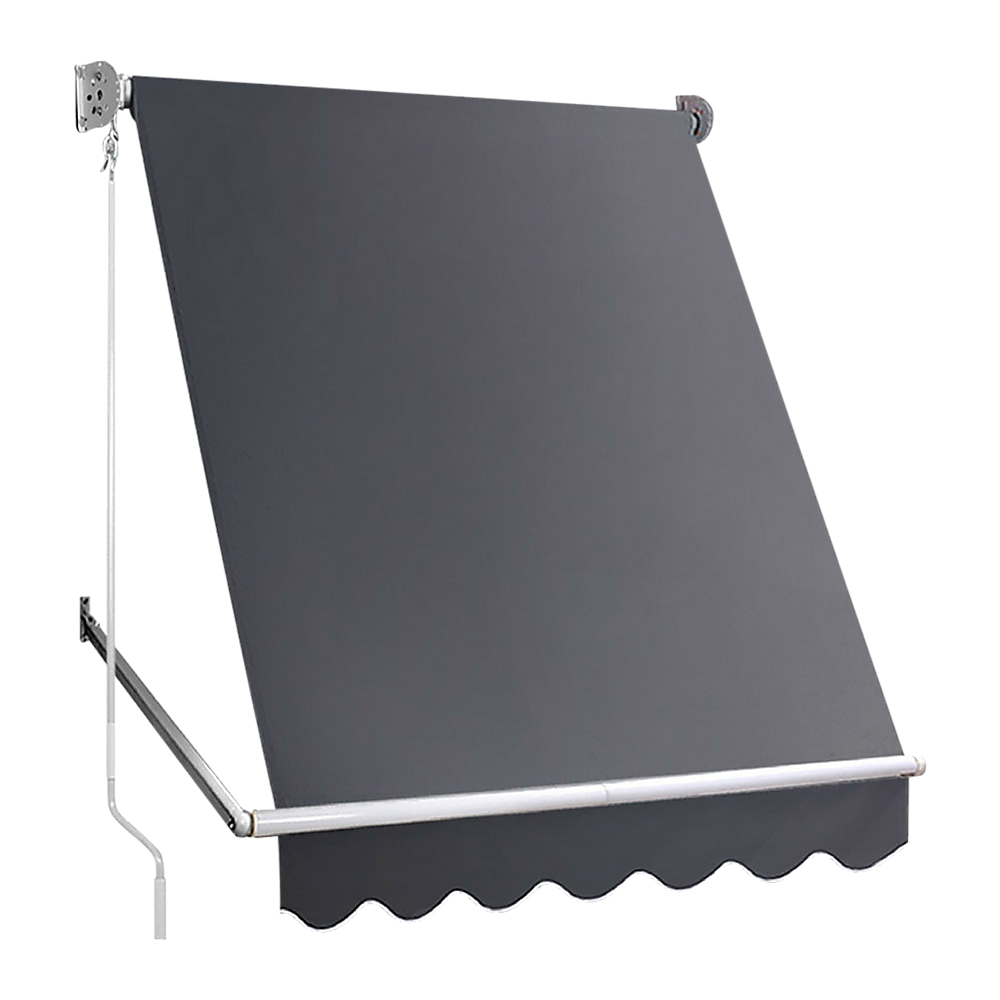 Retractable Window Awning 2.4M X 2.1M Grey