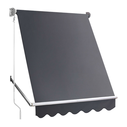 Retractable Window Awning 2.4M X 2.1M Grey