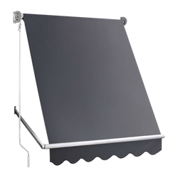 Retractable Window Awning 2.4M X 2.1M Grey