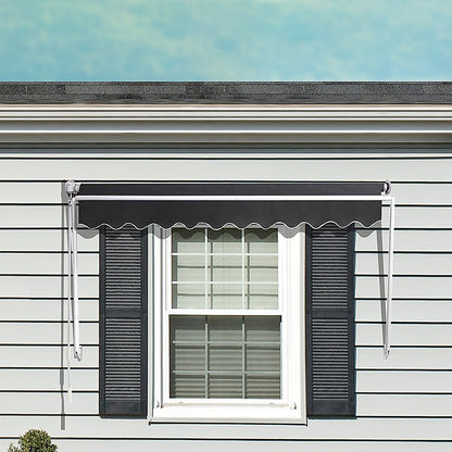 Retractable Window Awning 2.4M X 2.1M Grey