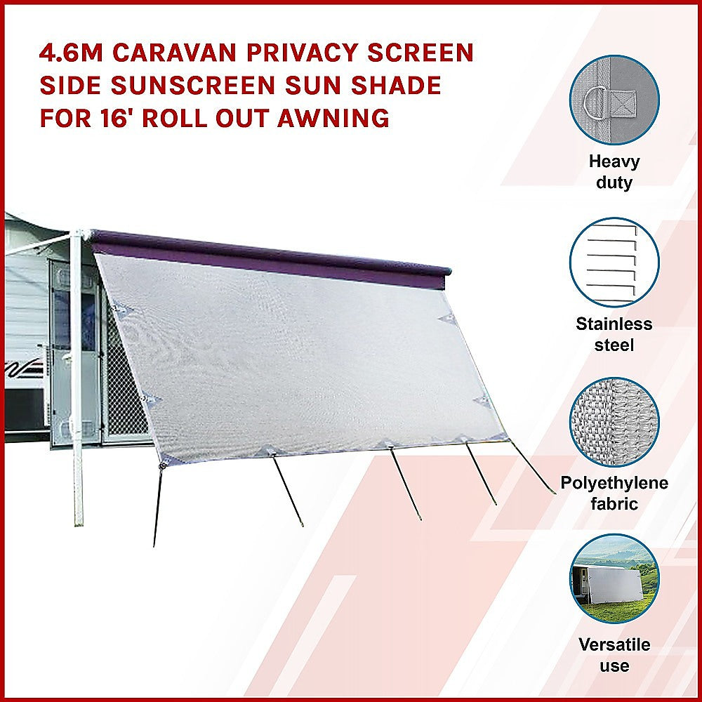4.6M Caravan Privacy Screen Side Sunshade