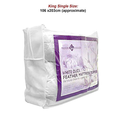 King Single Mattress Topper - 100% Duck Feather