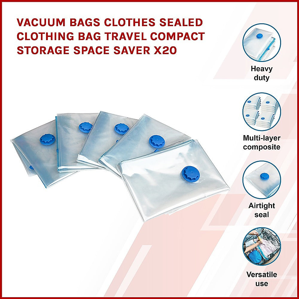 Vacuum Seal Clothing Bags (20-Pack)