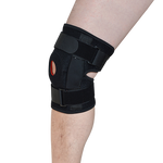 Hinged wraparound knee brace-Black