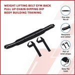 Weight Lifting Belt Gym Back Pull Up Chain black