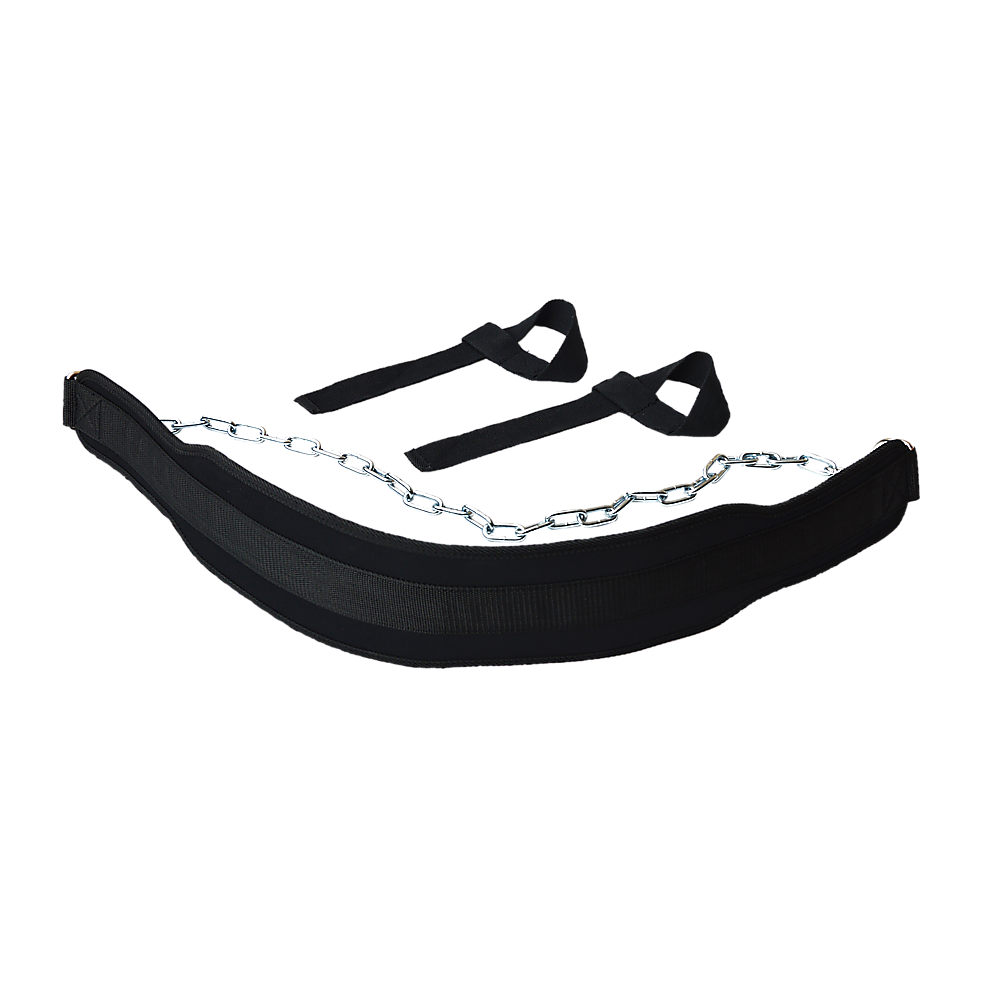Weight Lifting Belt Gym Back Pull Up Chain black