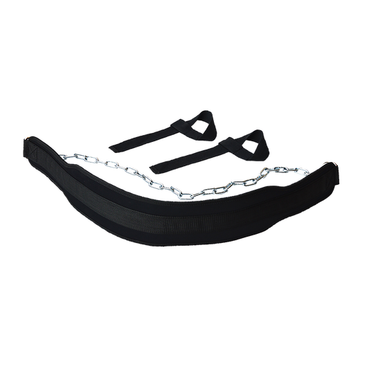 Weight Lifting Belt Gym Back Pull Up Chain black