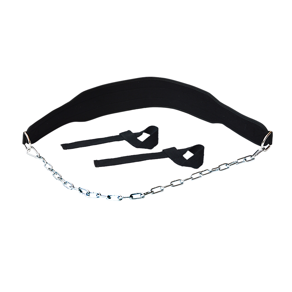 Weight Lifting Belt Gym Back Pull Up Chain black